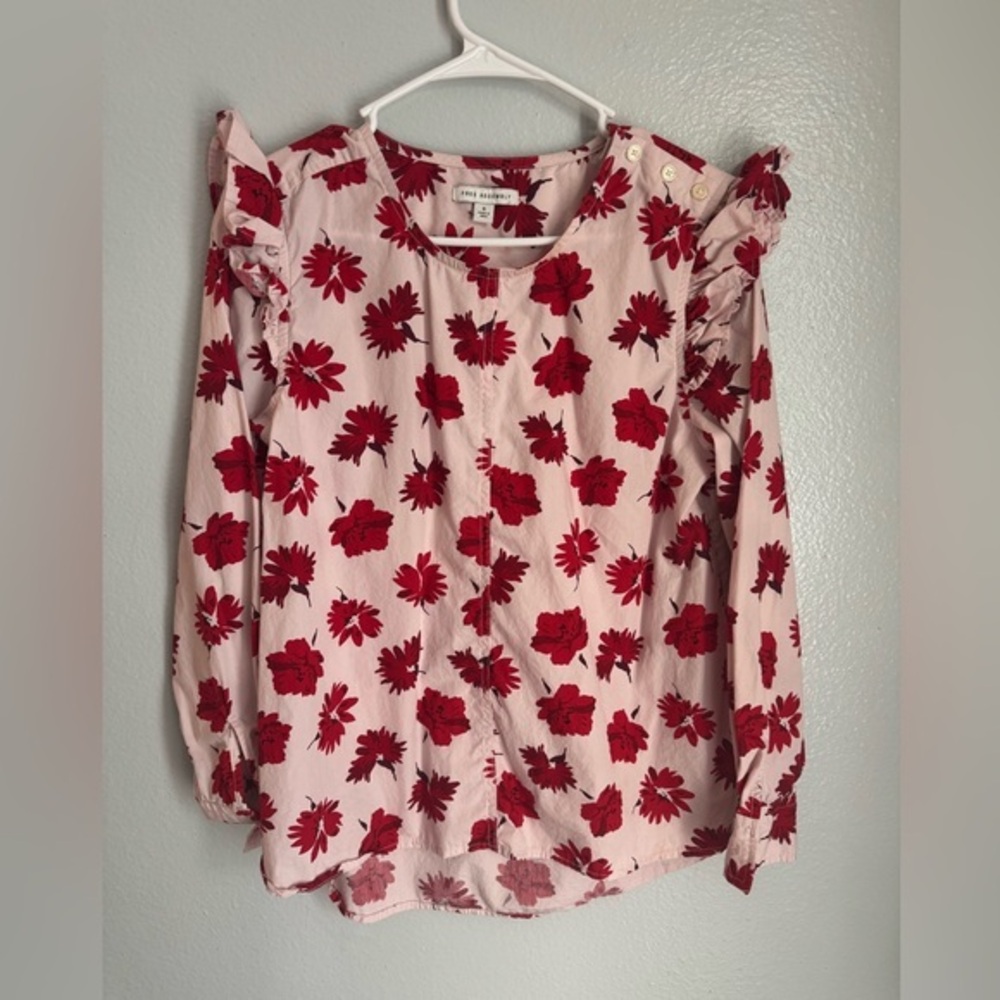 Free Assembly Pink Floral Top Small